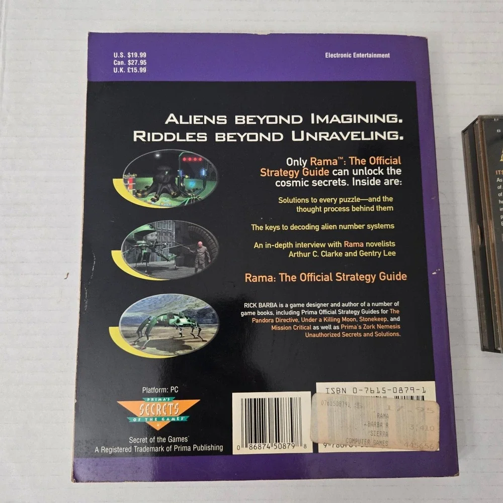 VTG 1996 Rama PC CD ROM Sierra Game 3 Disc Complete with Prima Strategy Guide